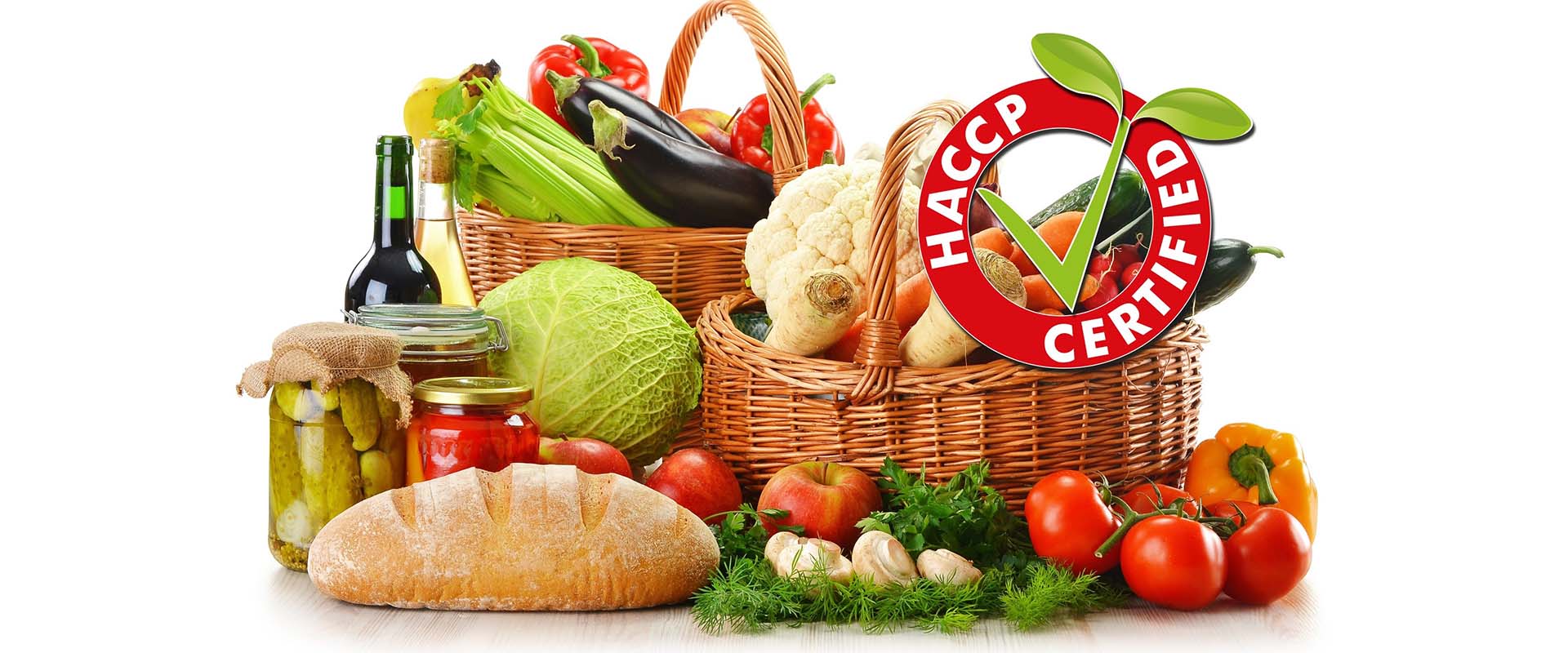 timbro haccp certified su immagine di frutta e verdura